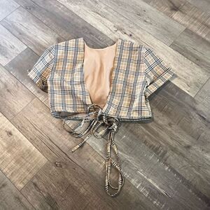 Atoir plaid crop top size 4